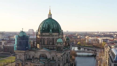 Aerial view of Berlin Cathedral, Germany.