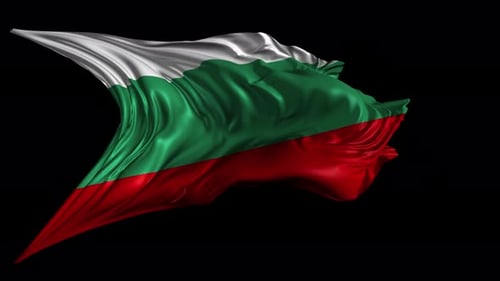 Realistic Bulgaria Flag Waving Seamless Loop with Alpha Channel