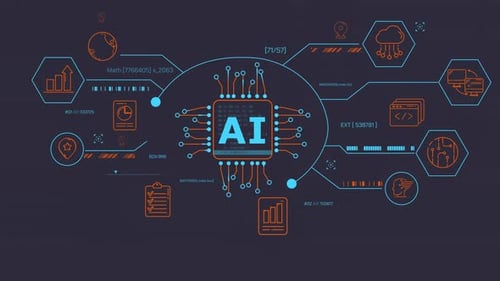 Animated AI Technology Data Network Connection Visualization