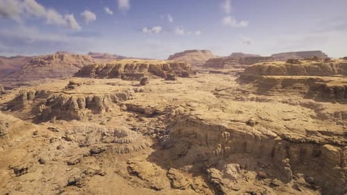 Intense Sun Exposes Rugged Textures of Canyon and Surrounding Elevated Plateaus