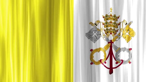 Waving Vatican City Flag Seamless Loop Background