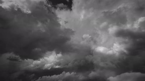 Dramatic Clouds Time Lapse in Black and White