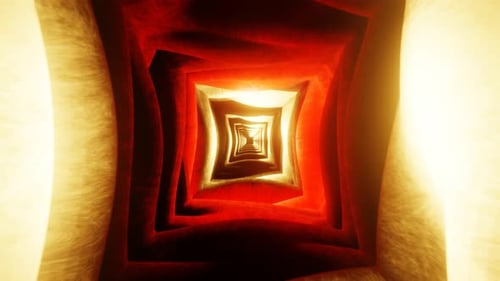 Orange and Red Curving Endless Tunnel Background Loop Animation 4K