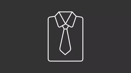Animiertes Shirt mit Krawatte und weißem Liniensymbol