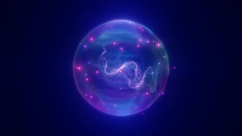 Blue energy sphere digital hi-tech ball futuristic magic plasma circle glowing force