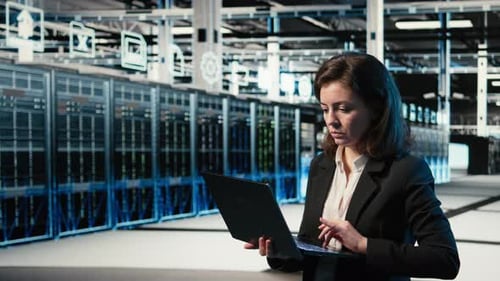 El administrador del centro de datos crea un escaneo doble digital para optimizar el equilibrio de carga del servidor