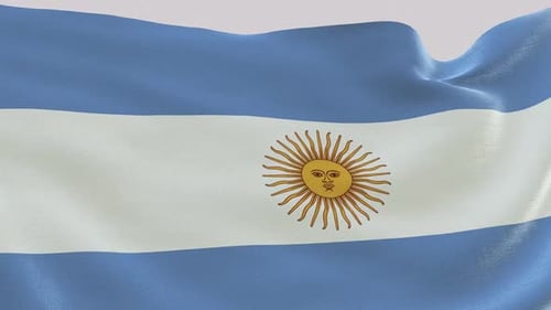 Realistic Waving Argentina National Flag Loop Animation