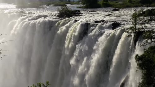 Slow motion of Victoria Falls in Africa