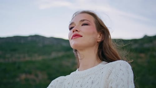 Portrait of Glamorous Woman Outdoors
