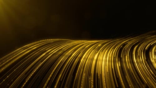 Abstract Glowing Golden Lines Energy Wave Background