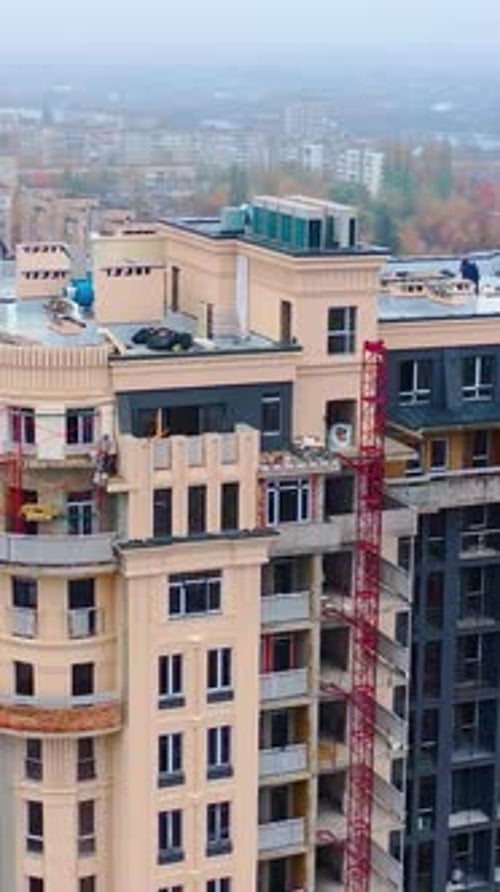 Edificios residenciales modernos en la ciudad. Vista aérea del moderno complejo de edificios de apartamentos