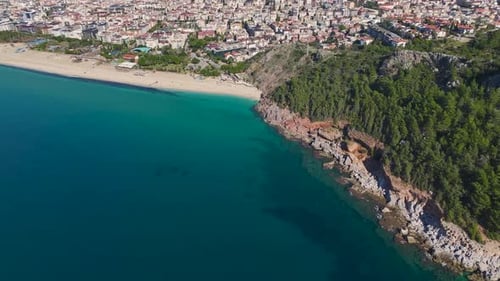 Aerial Video Ancient Stone Fortress On A Rocky Cliff With A Scenic Ocean View A Stunning Historic
