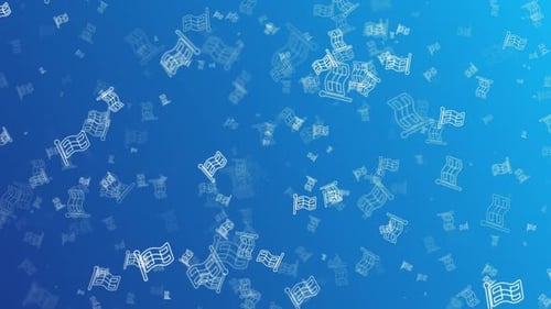 Checkered Raised Flag Icon Background Loop