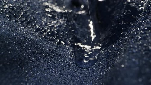 Waterproof Clothing for Tourism Blue Cloth Texture with Water Drop Closeup Macro Repellent