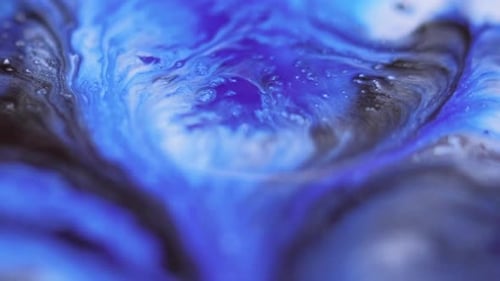 Abstract Blue and Black Paint Swirls