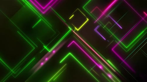 Dynamic Neon Geometric Lines Looping Background