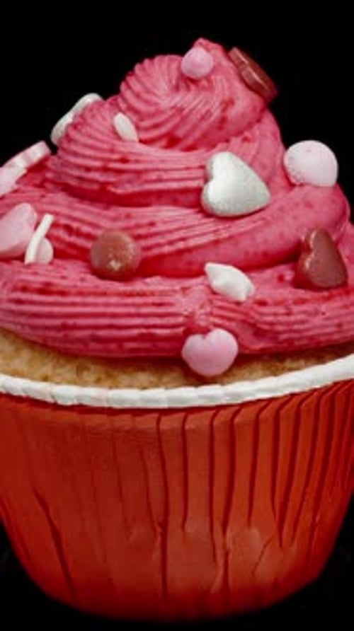 Delicious Cupcake with Heart and Star Sprinkles