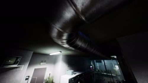 Dark Industrial Tunnel Flythrough Background Animation