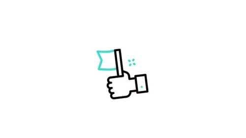Minimalist Line Icon Animation of Hand Holding Flag