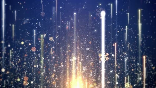 Christmas Snowflakes and Golden Particles Background for Festive Celebrations