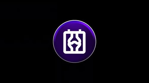 3D Rotating Medical Knee Joint Icon Loop Animation