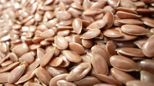 Pile of Flax Seeds Close Up