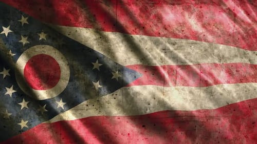 Grunge mit Flagge des Bundesstaates Ohio
