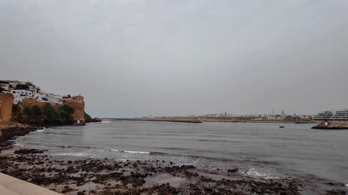 Rabat, Morocco rocky coast of Atlantic Ocean, Islamic, French-colonial heritage