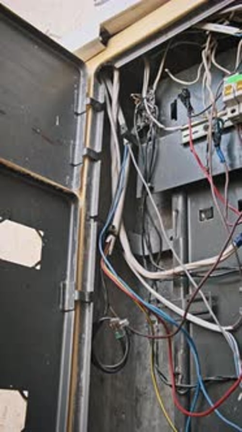 Electrical Box with Wires and Electronic Components