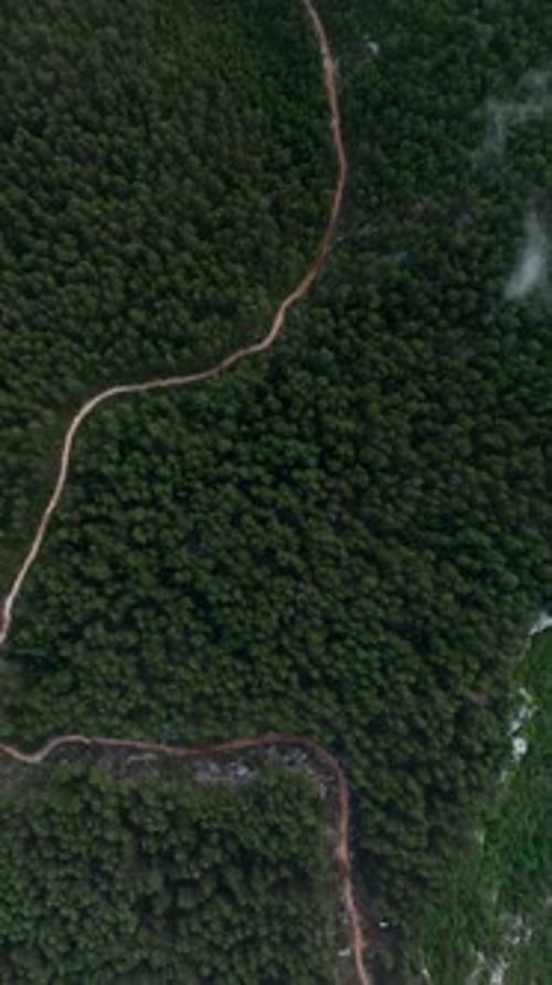Vertical Video Aerial View of CloudEnshrouded Mountain Scenery Mystical Charm Unveiled