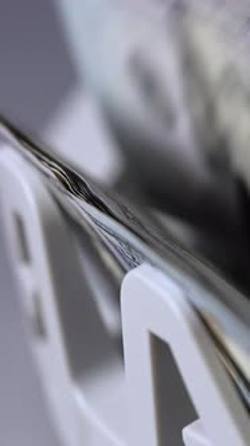 Automatic machine for bank financial operations. Currency counting machine counts bills.