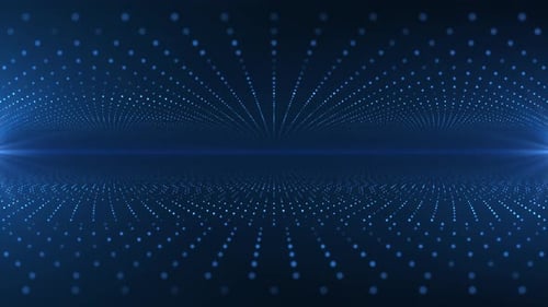 Futuristic Digital Tunnel Animation with Glowing Blue Dots