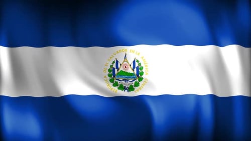 El Salvador Flag Waving in Realistic Smooth Motion