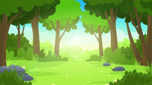 Cartoon Forest Background 4k Looped