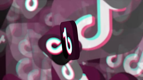 3D TikTok Logo Animation with Glitch Effect