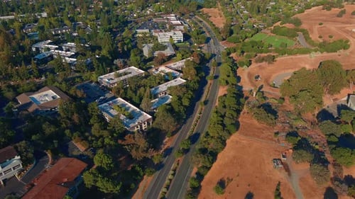 Aerial Reveal Of Sand Hill Road Silicon Valley