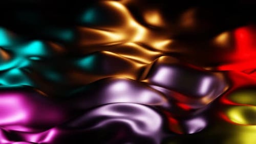 Abstract Liquid Flowing Metallic Waves Background Loop