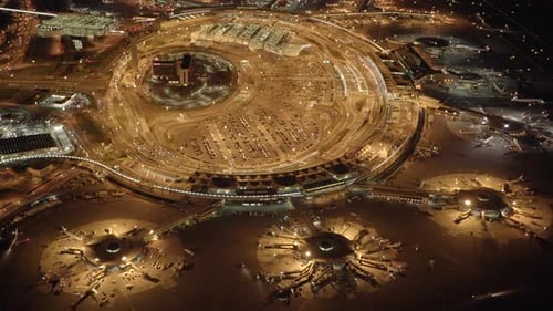 Aviation Industry Air Travel Business Scene of Airplanes Landing at Airport