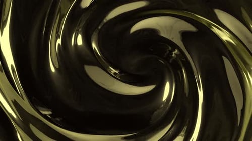Nahtlose 3D-Hintergrundschleife mit flüssigem Wirbelmuster in Gold