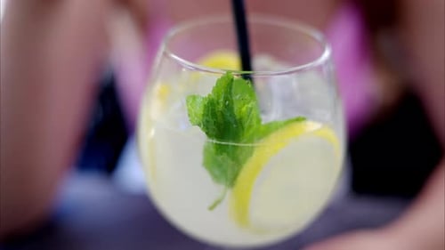 Refreshing Summer Drink with Lemon and Mint