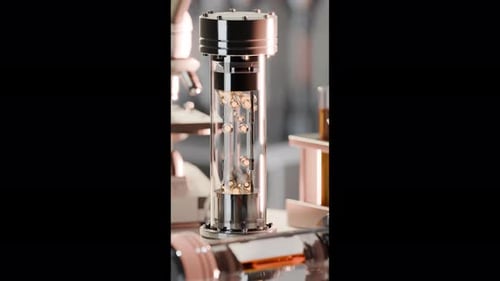 Animated Molecular Reaction in Laboratory Glass Tube