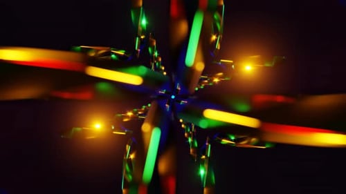 Dynamic Futuristic Neon Light Kaleidoscope Background