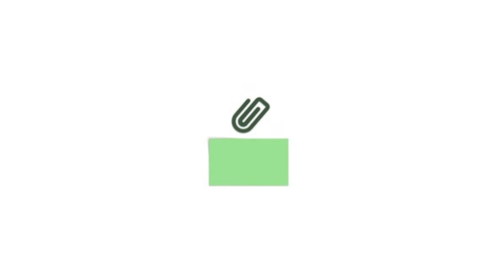 Animated Paperclip Attaching to Sticky Notes Icon, Elements Motion ...