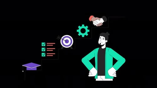 Planning career path line 2D animation