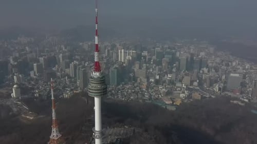 Cityscape of N Seoul Tower (Landmark building of Seoul) / Jung-gu, Seoul, South Korea