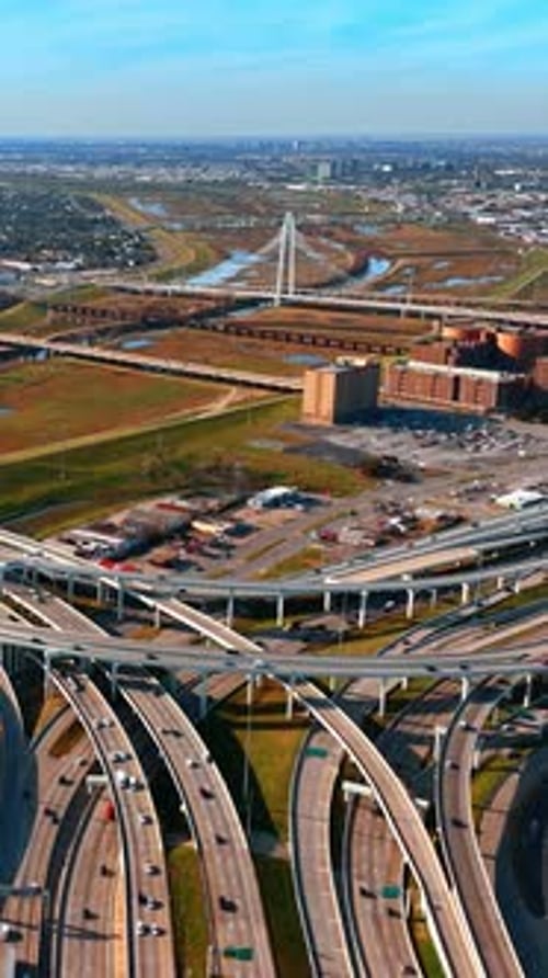 Splendid scenery of Dallas, Texas, United States. View of Margaret McDermott Bridge