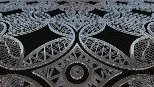 Abstract Geometric Pattern Animation with Metallic Design Element