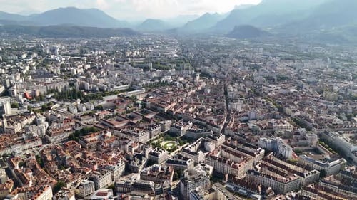 Aerial shot of Grenoble, France