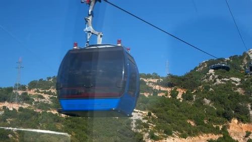 Cable Car Ascending the Mountainside