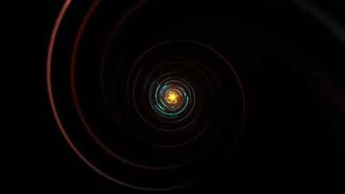 Dynamic Glowing Neon Spiral Tunnel Loop Animation